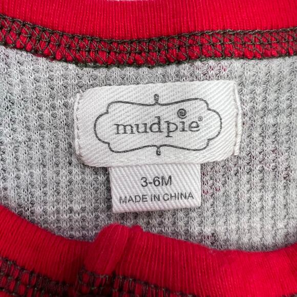 Mud Pie Baby Romper Unisex 3–6M Waffle Knit Long Sleeve Christmas Gnome - Picture 7 of 9
